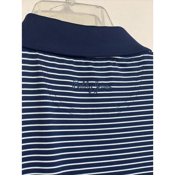Bobby Jones Golf Polo Men's XL Blue Striped X-H20 Short Sleeve - Picture 3 of 4